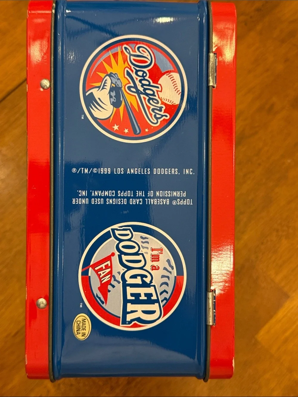 Los Angeles Dodgers Kids Tin Lunchbox - Red & Green 1999 new